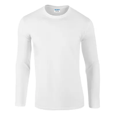 (M, White) Gildan Mens Soft Style Long Sleeve T-Shirt (Pack Of 5)