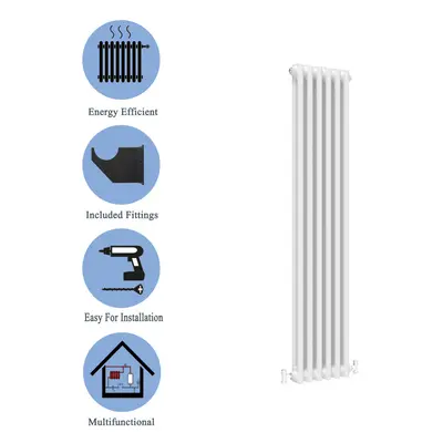 (White, 1500*290mm) Cast Iron Style Radiators