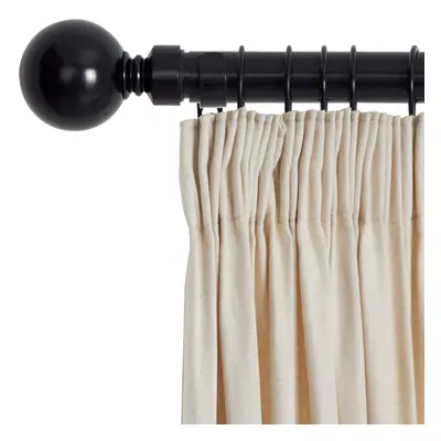 (120-210 cm (48" - 83" In), Matte Black) Metal Curtain Pole Finials Rings Rod Fittings