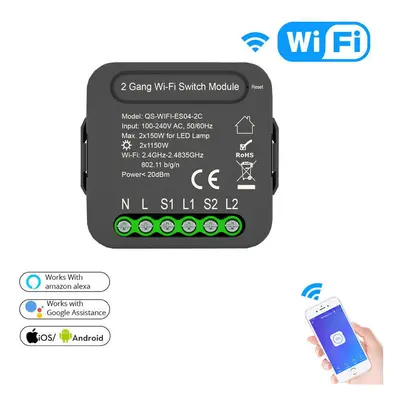 Switch Module with Gang Dual Way Control App Smart Home Interruptor Work for Alexa Google Home