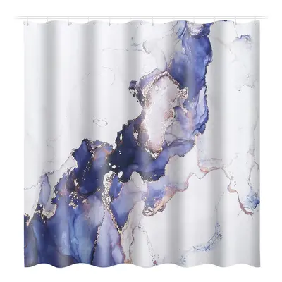 (1) 180x180CM Polyester Shower Curtain Set Waterproof Anti-slip Dustprood Fannel Bath Mat Set