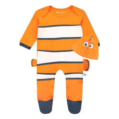 Disney Baby Boys' Finding Nemo Footie and Hat Set Size 0-3M Orange