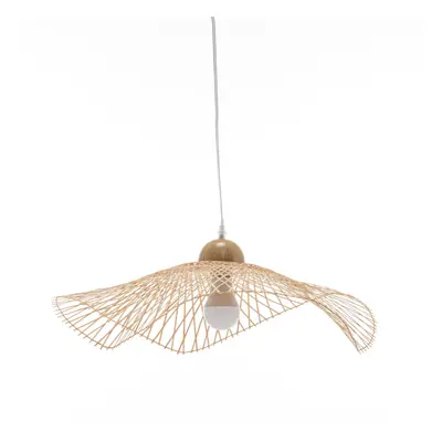 Sophia Natural Hand-Woven Bamboo Wave Pendant Lamp - Small