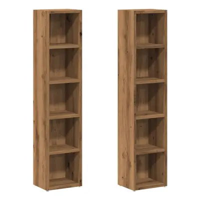 (artisan oak) vidaXL CD Cabinet Storage Oraniser Shelf Cabinet Display Shelf Engineered Wood