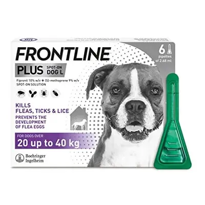 FRONTLINE Plus Flea & Tick Treatment for Large Dogs (20-40 kg) - Pipettes