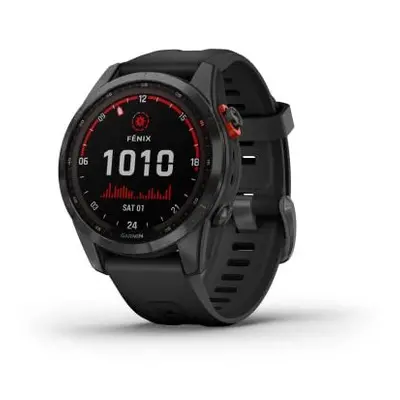 Garmin f?nix 7S Solar Multisport GPS Watch, Slate Grey with Black Band