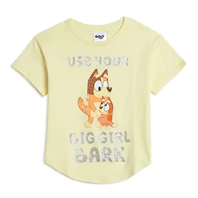 Bluey Mom & Bingo Toddler Girls Graphic T-Shirt Yellow 2T