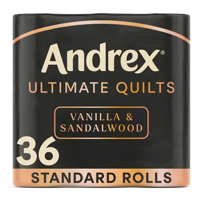 Andrex Ultimate Quilts Toilet Tissue Quilted Toilet Rolls Vanilla Sandalwood Fragrance Quilted L