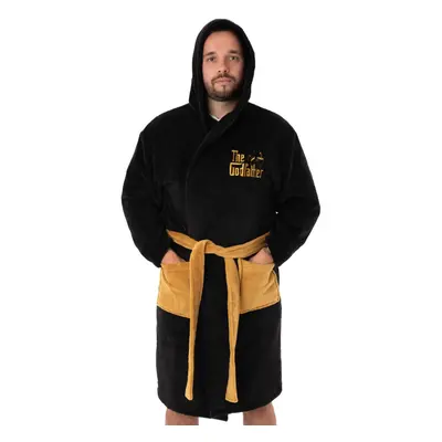 (M, Black/Gold) The Godfather Mens Hooded Robe