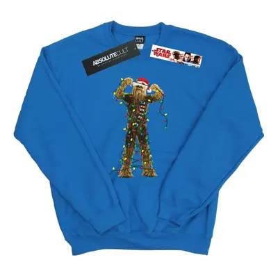 (XXL, Royal Blue) Star Wars Mens Chewbacca Christmas Lights Sweatshirt