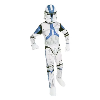 (L, White/Blue) Star Wars Boys Clone Trooper Costume