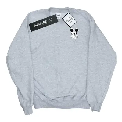 (M, Sports Grey) Disney Mens Mickey Mouse Dont Speak Breast Print Sweatshirt