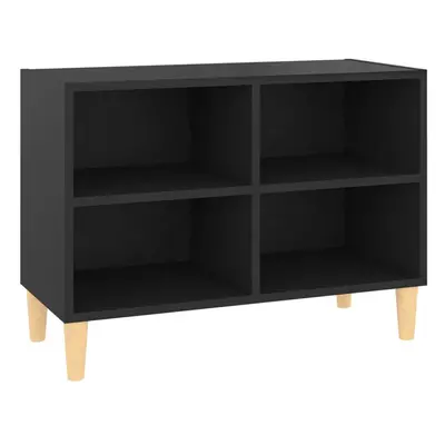 vidaXL TV Cabinet with Solid Wood Legs Black Bedroom TV Stand Hifi Cabinet