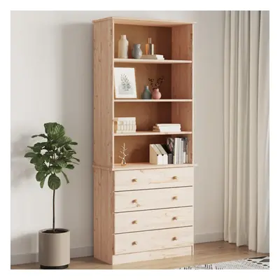 vidaXL Bookcase with Drawers ALTA 77x35x186.5 cm Solid Wood Pine