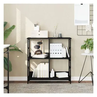 vidaXL Bookshelf Black 78.5x33x82 cm Engineered Wood