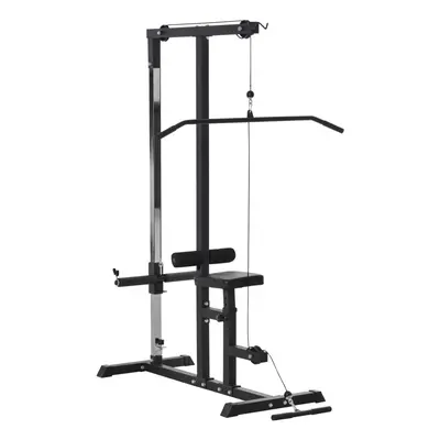 HOMCOM Exercise Pulldown Machine Power Tower with Adjustable Seat Cables