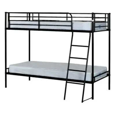 Brandon Single 3ft Bunk Metal Bed Frame Black- Mattress Not Include