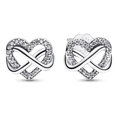 Pandora Sparkling Infinity Heart Stud Earrings 292667C01 For Women