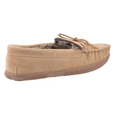 (Brown, (Adults')) Hush Puppies Suede Men's Tan Slippers