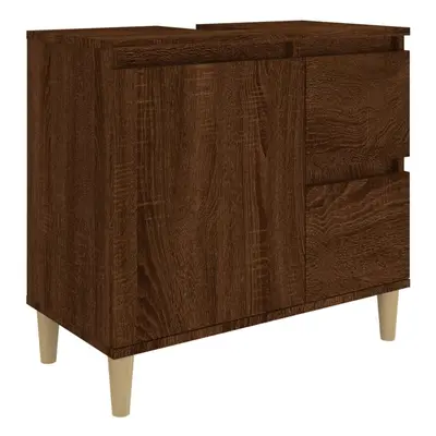 (brown oak) vidaXL Bathroom Cabinet Cupboard Washroom Storage Cabinet Engineered Wood