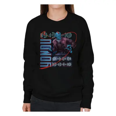 (Small, Black) Marvel Guardians Of The Galaxy Cartoon Yondu Women's Sweatshirt