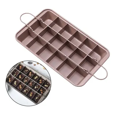 (Pink) Brownie Pans With Dividers Non Stick Steel Bread Tray Cake Baking Mould Kitchen Bakeware 