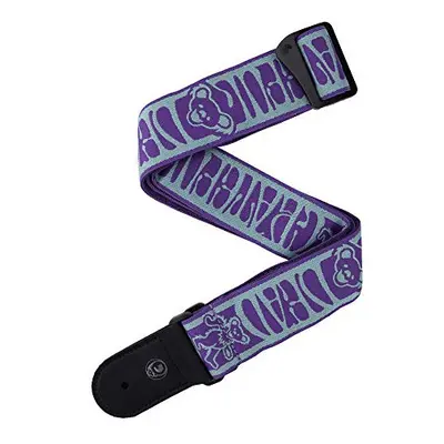 D'Addario Grateful Dead Woven Guitar Strap Dancing Bears Teal/Purple