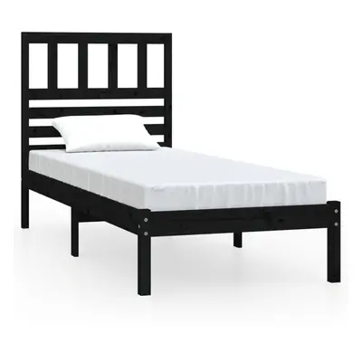 (black, x cm) vidaXL Bed Frame Bed Base Bedstead Bedroom Mattress Foundation Solid Wood Pine