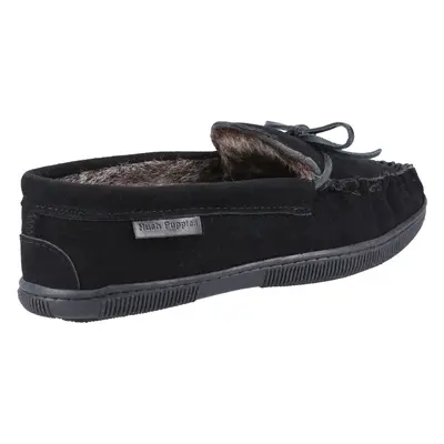 (Black, (Adults')) Hush Puppies Suede Men's Black Slippers