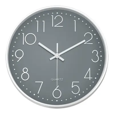 (Gray- white border) 12inch DIY Wall Clock Silent Quartz Wall Night Clocks Multicolor Optional