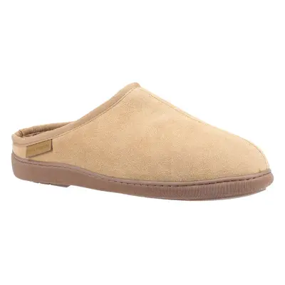 (Brown, (Adults')) Hush Puppies Ashton Suede Men's Tan Slippers