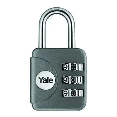 Yale YP1/28/121/1G Combination Travel Padlock, Grey, 28mm, pack of 1, suitable for travel bags a