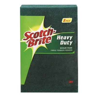 3M Heavy Duty Rectangle Scouring Pad, x 3.85 in. - Synthetic Fiber, Green