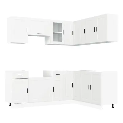 (white) vidaXL Piece Kitchen Cabinet Set Porto Old Wood Engineered Wood