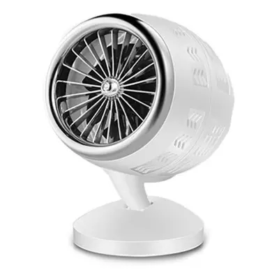 (White) USB Creative Hawkeye Turbo Fan Mini Fan Double-blade Fan Air Cooler Two Speed Control Co