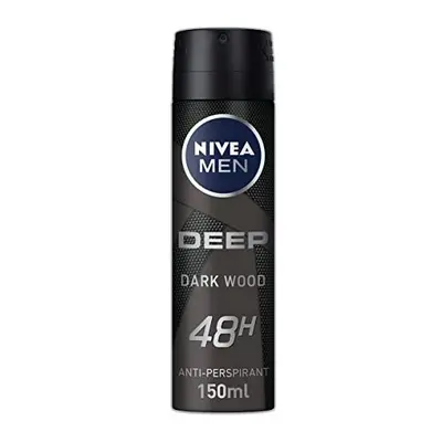 NIVEA MEN DEEP Anti-Perspirant Deodorant Spray (150ml, Pack of 6), Men's Anti-Perspirant Deodora