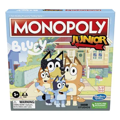 Hasbro gaming Monopoly Junior: Bluey Edition Board game for Kids Ages 5+, Play as Bluey, Bingo, 