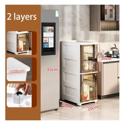 (white, layers 20cm) Bathroom Storage Cabinet 2/3/4 Layers, Kitchen Storage Cabinet, Toilet Stor