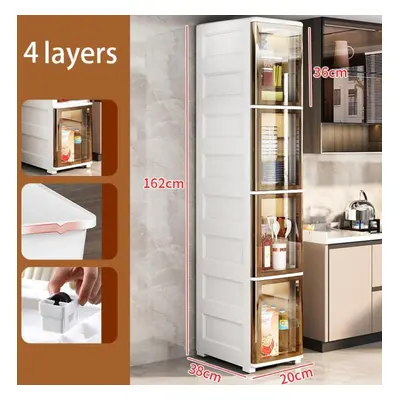 (white, layers 20cm) Bathroom Storage Cabinet 2/3/4 Layers, Kitchen Storage Cabinet, Toilet Stor