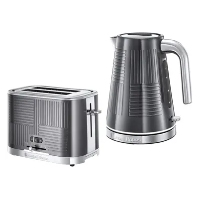 Russell Hobbs Geo Steel 1.7L Kettle & Slice Toaster Matching Set