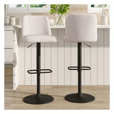 2 Set Swivel Counter Bar Stools with Mid Backrest