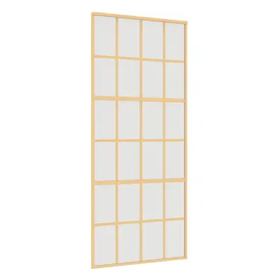 vidaXL Sliding Door Interior Barn Door Gold Frosted ESG Glass and Aluminium