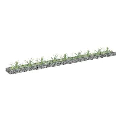 vidaXL Gabion Raised Bed Galvanised Steel Patio Garden Planter Basket Wall