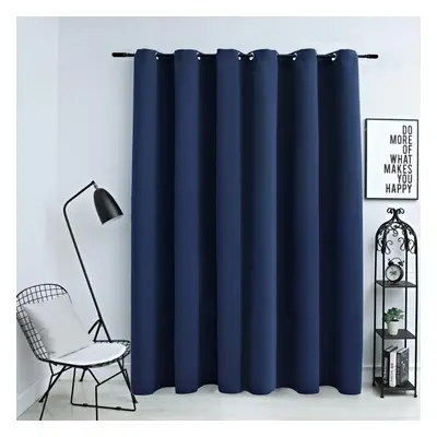 vidaXL Blackout Curtain with Metal Rings Blue Blind Drapery Window Curtain