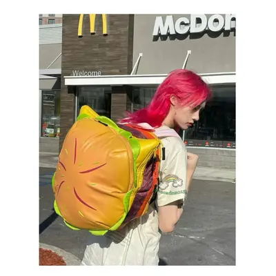 Network Hamburger Universe Bioworld Backpack Cheeseburger Student Schoolbag NEW