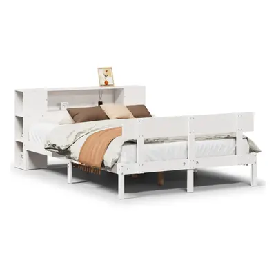 vidaXL Bookcase Bed without Mattress Bed White 160x200 cm Solid Wood Pine