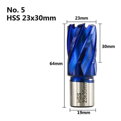 (23mm) 12-42mm Cutting Diameter HSS Hole Opener Core Drill Weldon Shank Nano Blue Coated Annular