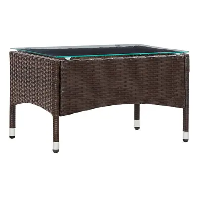 vidaXL Coffee Table Brown Poly Rattan Outdoor Garden Tea Tables Furniture