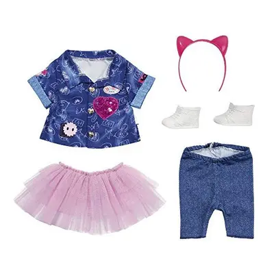 BABY born Deluxe Jeans Dress Toy Set for cm Doll - Easy for Small Hands, Creative Play Promotes 