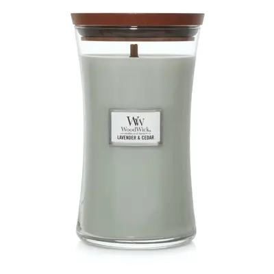 WoodWick Large Hourglass Candle Lavender/Cedar - Premium Soy Blend Wax Pluswick Innovation Wood 